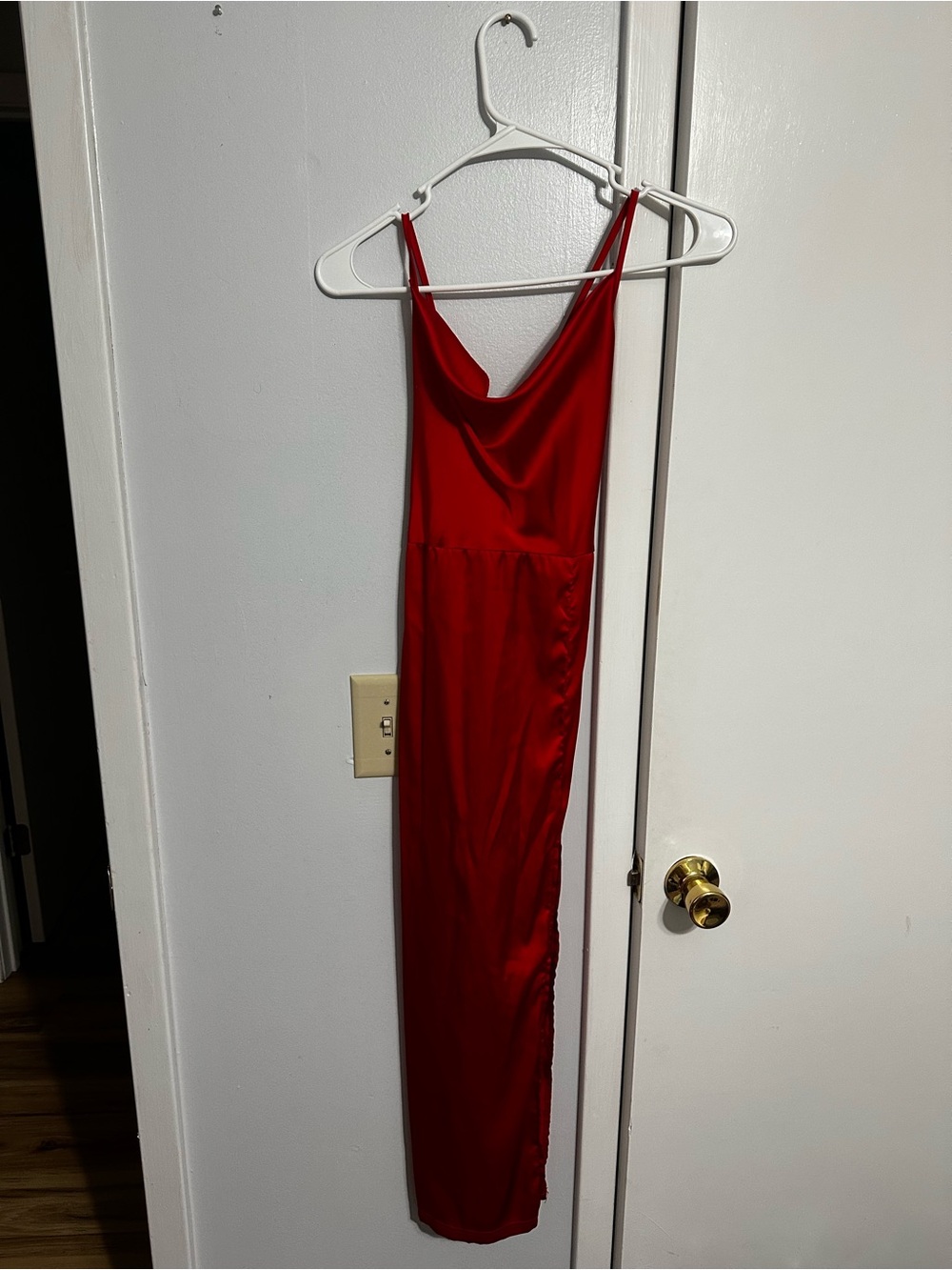 Red Satin Slip Dress